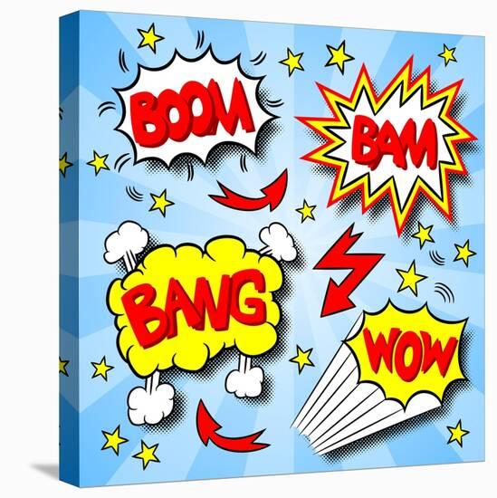 Cartoon Text Explosions-antimartina-Stretched Canvas