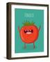 Cartoon Tomato with Eyes and Smiling. Funny Tomato.-Serbinka-Framed Art Print
