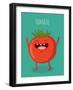 Cartoon Tomato with Eyes and Smiling. Funny Tomato.-Serbinka-Framed Art Print