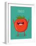 Cartoon Tomato with Eyes and Smiling. Funny Tomato.-Serbinka-Framed Art Print