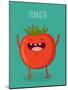Cartoon Tomato with Eyes and Smiling. Funny Tomato.-Serbinka-Mounted Art Print