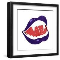 Cartoon Vampire Lips-lineartestpilot-Framed Art Print