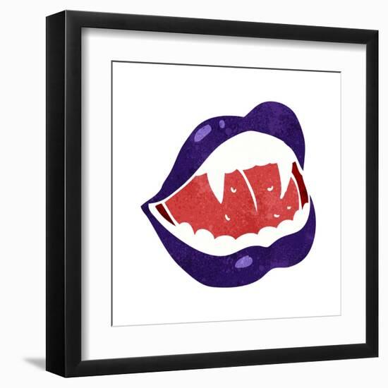 Cartoon Vampire Lips-lineartestpilot-Framed Art Print