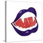 Cartoon Vampire Lips-lineartestpilot-Stretched Canvas