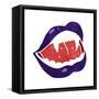 Cartoon Vampire Lips-lineartestpilot-Framed Stretched Canvas