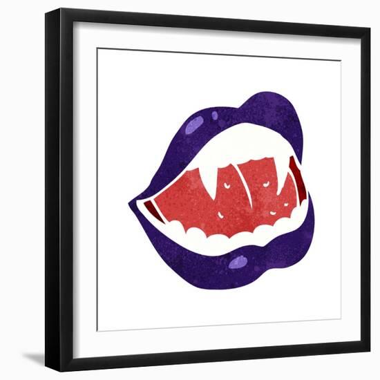 Cartoon Vampire Lips-lineartestpilot-Framed Art Print