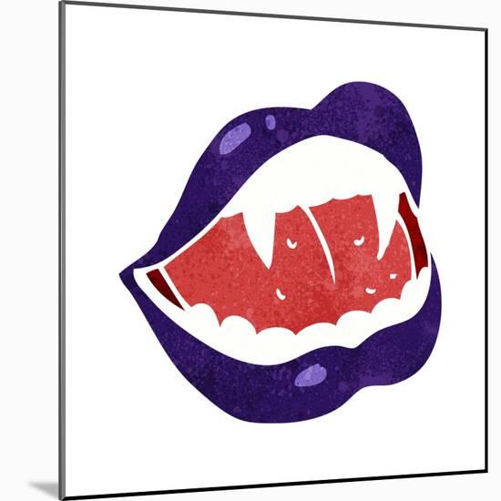 Cartoon Vampire Lips-lineartestpilot-Mounted Art Print