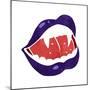 Cartoon Vampire Lips-lineartestpilot-Mounted Art Print