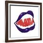 Cartoon Vampire Lips-lineartestpilot-Framed Art Print