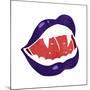 Cartoon Vampire Lips-lineartestpilot-Mounted Art Print