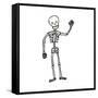 Cartoon Waving Skeleton-lineartestpilot-Framed Stretched Canvas