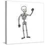 Cartoon Waving Skeleton-lineartestpilot-Stretched Canvas