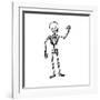 Cartoon Waving Skeleton-lineartestpilot-Framed Art Print