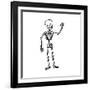 Cartoon Waving Skeleton-lineartestpilot-Framed Art Print