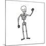 Cartoon Waving Skeleton-lineartestpilot-Mounted Art Print