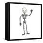 Cartoon Waving Skeleton-lineartestpilot-Framed Stretched Canvas