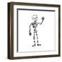 Cartoon Waving Skeleton-lineartestpilot-Framed Art Print