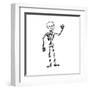 Cartoon Waving Skeleton-lineartestpilot-Framed Art Print