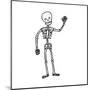 Cartoon Waving Skeleton-lineartestpilot-Mounted Art Print