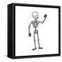 Cartoon Waving Skeleton-lineartestpilot-Framed Stretched Canvas