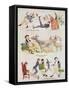 Cartoons of Mr. Pickwick from 'Holly Leaves'-Henry Harris-Framed Stretched Canvas