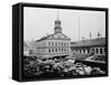 Carts and Wagons in Front of Faneuil Hall-null-Framed Stretched Canvas