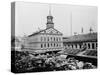 Carts and Wagons in Front of Faneuil Hall-null-Stretched Canvas