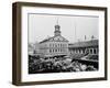 Carts and Wagons in Front of Faneuil Hall-null-Framed Premium Photographic Print