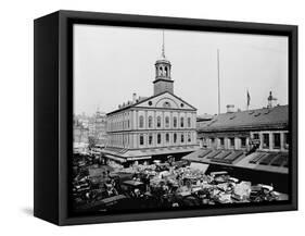 Carts and Wagons in Front of Faneuil Hall-null-Framed Stretched Canvas