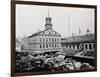 Carts and Wagons in Front of Faneuil Hall-null-Framed Photographic Print