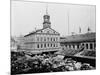 Carts and Wagons in Front of Faneuil Hall-null-Mounted Photographic Print