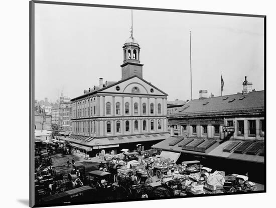 Carts and Wagons in Front of Faneuil Hall-null-Mounted Photographic Print