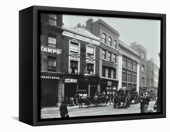 Carts Outside the Sundial Public House, Goswell Road, London, 1900-null-Framed Stretched Canvas