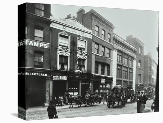 Carts Outside the Sundial Public House, Goswell Road, London, 1900-null-Stretched Canvas