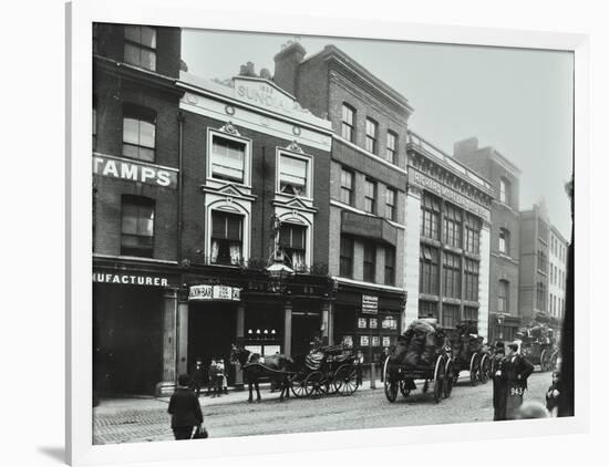 Carts Outside the Sundial Public House, Goswell Road, London, 1900-null-Framed Photographic Print