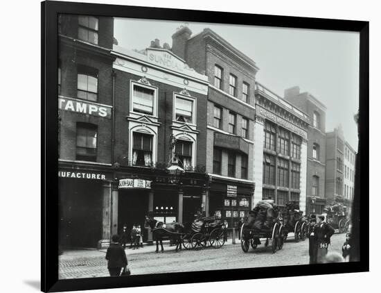 Carts Outside the Sundial Public House, Goswell Road, London, 1900-null-Framed Photographic Print