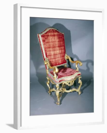 Carved and Gilt Walnut Venetian Armchair, Italy, 17th-18th Century-null-Framed Giclee Print