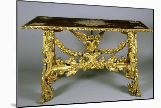 Carved and Gilt Wood Table, 1696-Francesco Podesti-Mounted Giclee Print