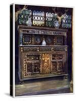 Carved and Inlaid Oak Court Cupboard, 1910-Edwin Foley-Stretched Canvas