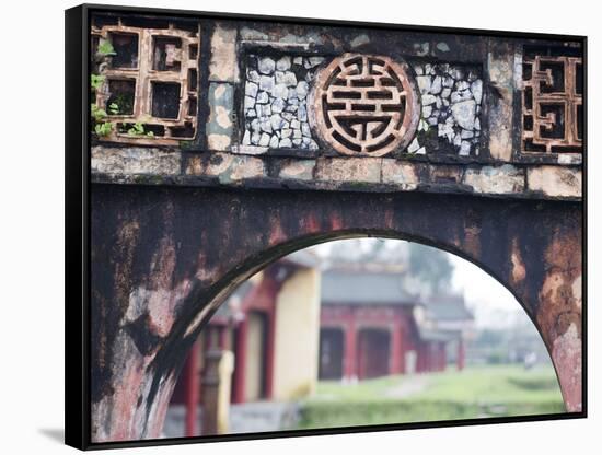 Carved Arch Inside the Imperial Palace, in Hue, Vietnam-David H. Wells-Framed Stretched Canvas