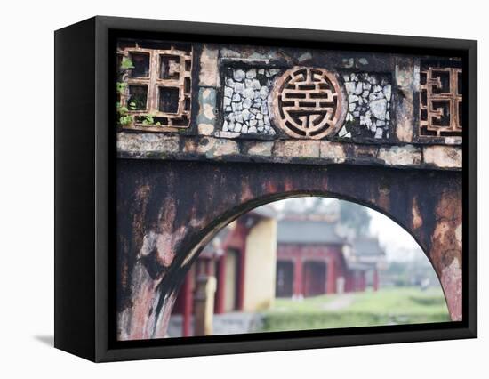 Carved Arch Inside the Imperial Palace, in Hue, Vietnam-David H. Wells-Framed Stretched Canvas