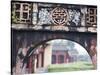 Carved Arch Inside the Imperial Palace, in Hue, Vietnam-David H. Wells-Stretched Canvas