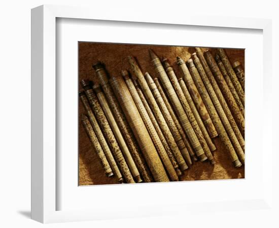 Carved Bamboo Containers from Sarawak, Malaysia-null-Framed Giclee Print