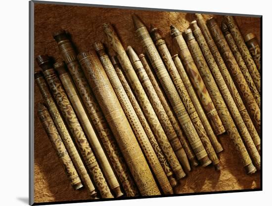 Carved Bamboo Containers from Sarawak, Malaysia-null-Mounted Giclee Print