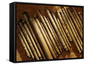 Carved Bamboo Containers from Sarawak, Malaysia-null-Framed Stretched Canvas