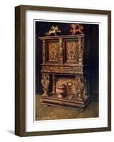 Carved Bourgouignon Credence, 1910-Edwin Foley-Framed Giclee Print