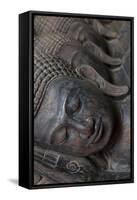 Carved Buddha Heads, Phnom Penh, Cambodia, Southeast Asia-Alex Robinson-Framed Stretched Canvas