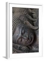 Carved Buddha Heads, Phnom Penh, Cambodia, Southeast Asia-Alex Robinson-Framed Photographic Print