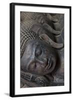 Carved Buddha Heads, Phnom Penh, Cambodia, Southeast Asia-Alex Robinson-Framed Photographic Print