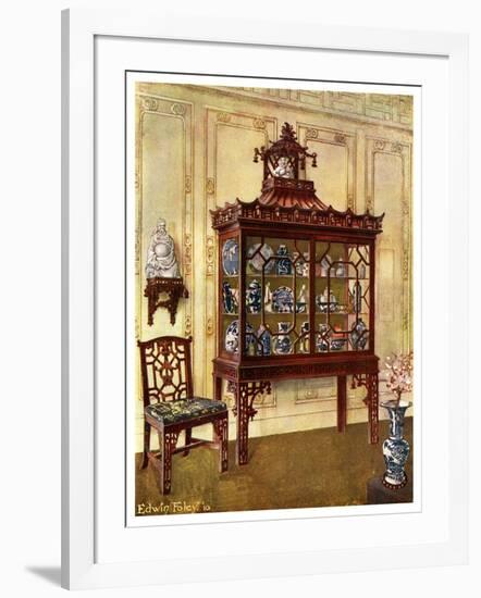 Carved China Case in Chippendale's Chinese Manner, 1911-1912-Edwin Foley-Framed Giclee Print